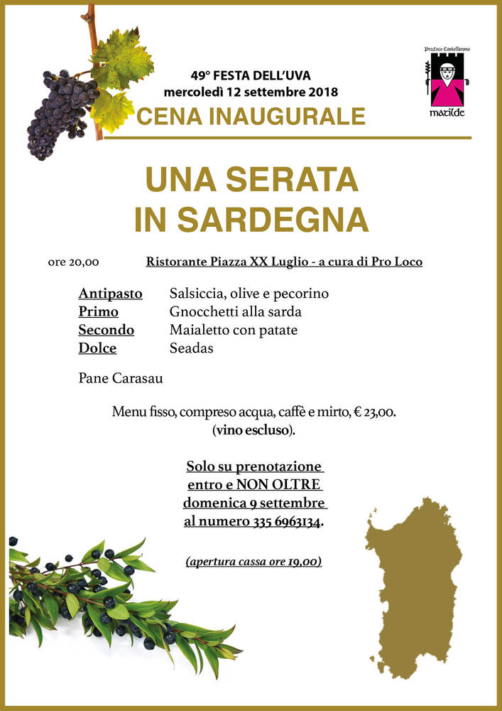 Una Serata in Sardegna - Festa dell'Uva 2018